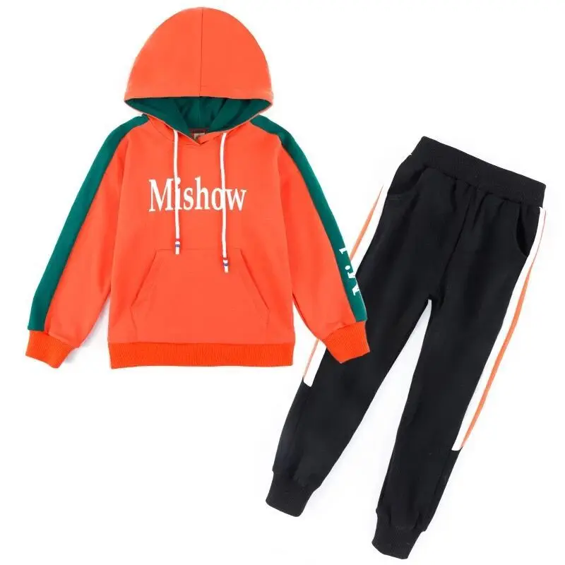 Boys Clothes Spring And Autumn Sports Sets Fashion Hooded Top + Pants Children's Sportswear Outdoor Casual Suits |