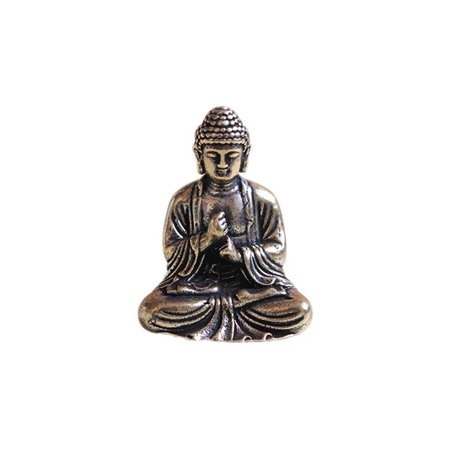 Vintage Brass Buddha Statue Miniatures Sitting Shakyamuni Figure Sculpture Home Office Desk Decorative Ornament Toy Gift | Дом и сад
