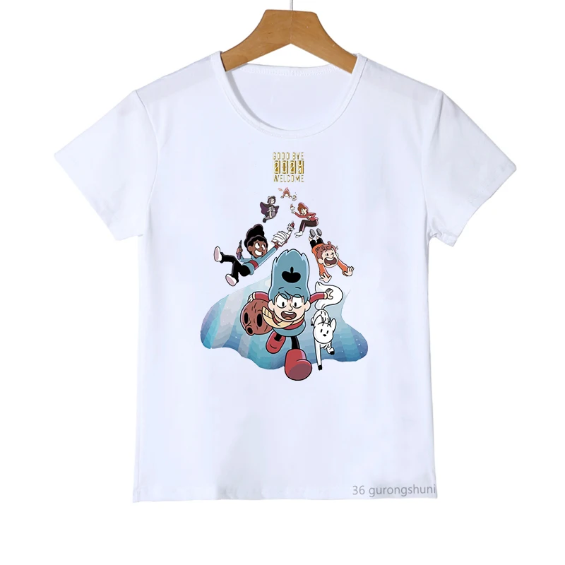 T-Shirt For Girls Cute Hilda And Twig Cartoon Print Tshirts Fashion Girls Clothes Trend Kids Clothes Short-Sleeved T Shirts Tops christian t shirts