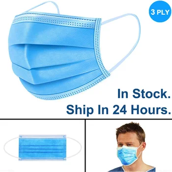 

In stock! Medical Mask Disposable Mouth Face Masks Anti Pollution Dust Respirator 3-ply Meltblown Filter Mask For Face 10-200pcs