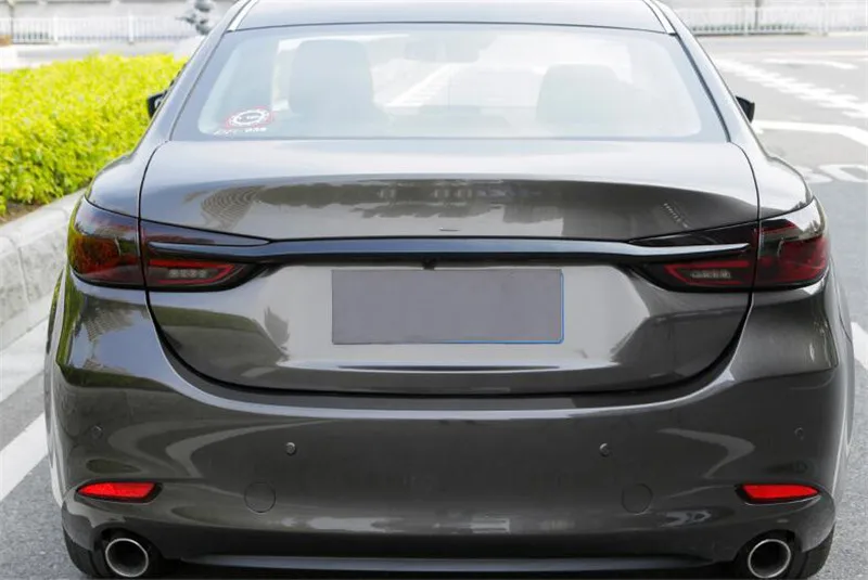 CEYUSOT для автомобиля накладка багажника Новая Mazda 6 мазда 6 СЕДАН задний спойлер крыло ABS Карбон задний ящик украшенный M6 - Цвет: Bright black