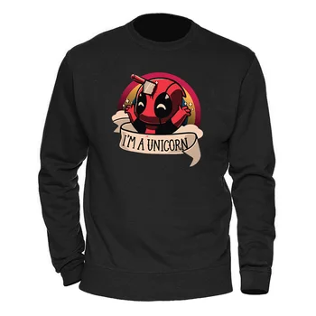 

Mens Clothes I'm Unicorn Deadpool Hoodies 2020 Keep Warm Spring Winter Funny Sweatshitrs Mens Fashion Streetwear Casual Hoody
