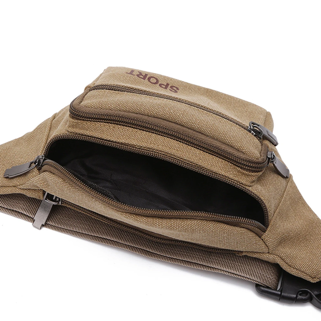 Canvas Waist Bag Unisex Neutral Outdoor Zipper Chest Bag Street Sport Fanny Pack Girl Boy Waist Belt Bags Fashion Phone 819