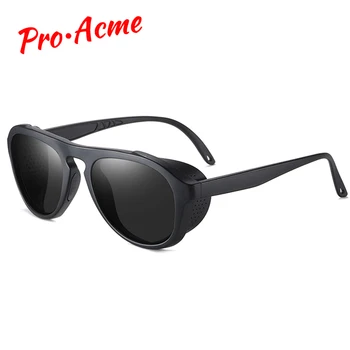 

Pro Acme Retro Round Polarized Sunglasses Steampunk Men Women Brand Designer Luxury Punk Sun glasses Windproof Goggle PC1621