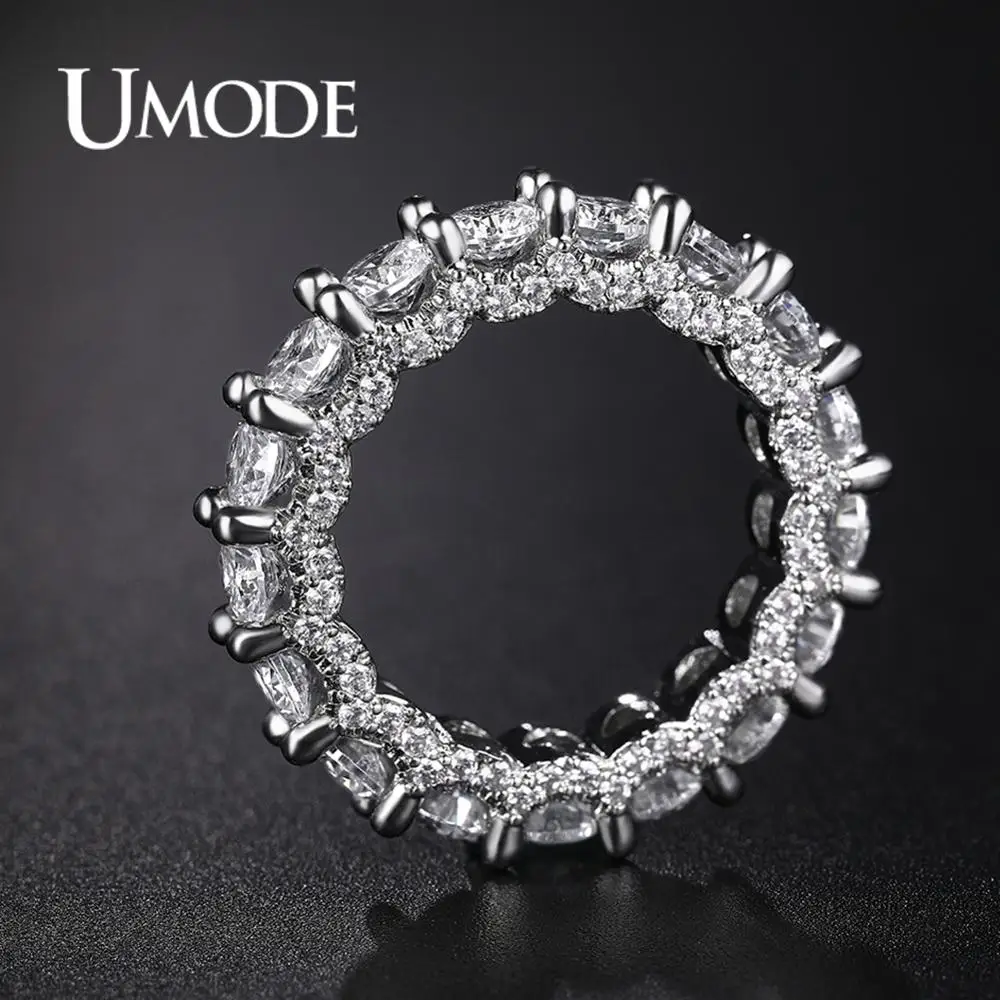 UMODE ювелирные изделия, новинка, модные кольца из белого золота с овальным цирконием для женщин, обручальные кольца для свадьбы, обручальные кольца, женские кольца, AUR0580A