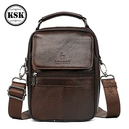 Мужская сумка из натуральной кожи, мужская сумка-мессенджер, роскошные сумочки, сумки через плечо с клапаном для мужчин, сумка через плечо KSK - Цвет: coffee 8206