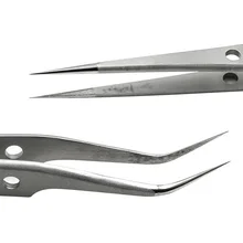 Нержавеющая сталь перфорированная Пинцет антимагнитный антистатический локоть острый носок супер тонкий перфорированный пинцет