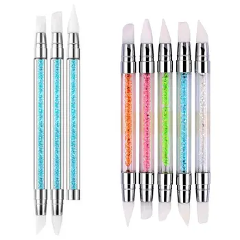

Dual-ended 2 Ways Nail Art Silicone Brush Set DIY 3D Carving Gel Polish Powder Liquid Sculpture Dotting Pen Manicure Tool