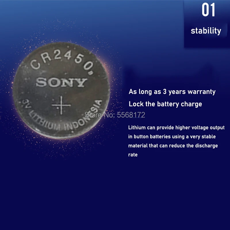 50 шт. 100% оригинал Sony CR2450 CR 2450 3V 550mah литиевые батареи для часы swatch ключи Шагомер