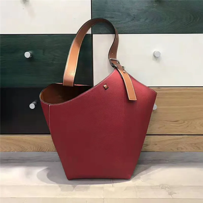 Emmer Tas Koeienhuid Lederen Noordoosten Azië Stereo Bag Make-Vormige Effen Kleur Schoudertas/Handtas Winkelen dames B Emmer Tas Koeienhuid Lederen Noordoosten Azië Stereo Bag Make-Vormige Effen Kleur Schoudertas/Handtas Winkelen dames B