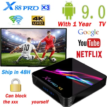 

IPTv box x88 pro x3 android tv box HD Google Youtube Netflix belgium arabic Brazil iptv top set m3u iptv box no APP