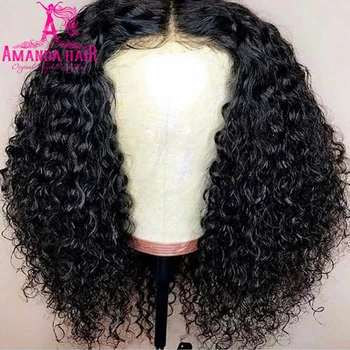 

Short Curly Human Hair Wig Brazilian 13x4 Bob Lace Front Wigs For Black Women Preplucked With Baby Hair Amanda Lace Frontal Wig