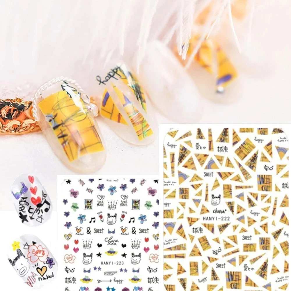 

Newest Golden Triangle Pattern 3D Self Adhesive Decal Slider DIY Decoration Accessory Nail Art Stickers HANYI-222 229