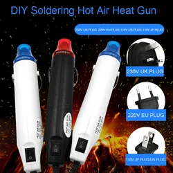 Pistolet à Air chaud en plastique rétractable, outil de réparation de téléphone, sèche cheveux, siège de support de soudure, prise UK/US/EU/JP 