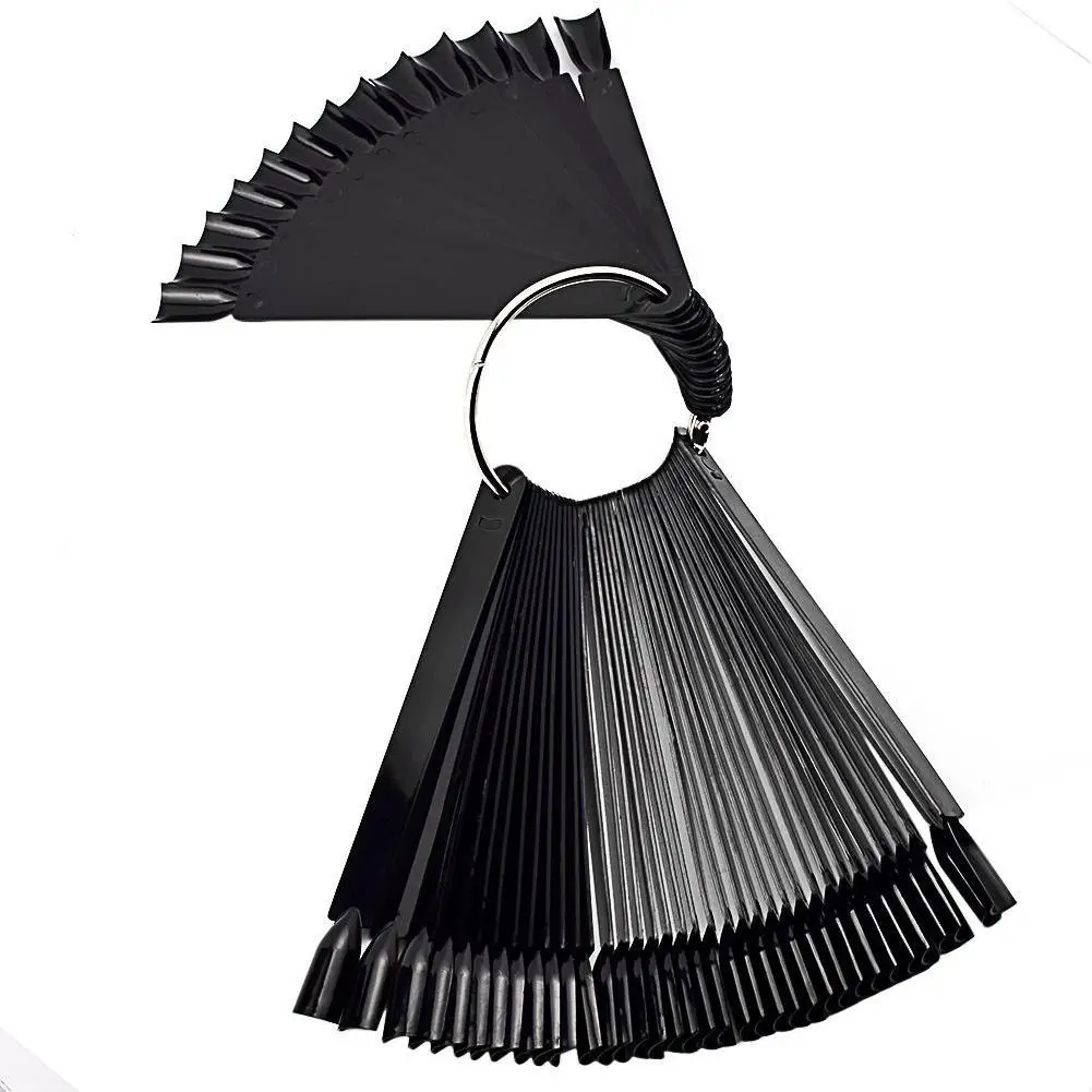 HobbyLane Fake Nails Matte False Nail 50PC Fan Shape Palette Display Board Nail Polish Color Practice Nail Tip Manicure Tool