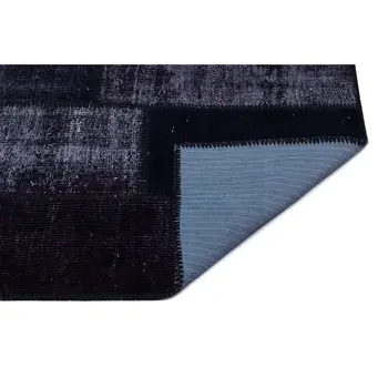 

Handmade Black Vintage Overdyed Patchwork Area Rug 080x150 Cm-2'7''X4'11''