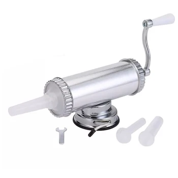 

2LBS Manual Maker Multifunction Sausage Stuffer Meat Grinder Aluminum Alloy With Suction Base Homemade Kitchen Home Portable