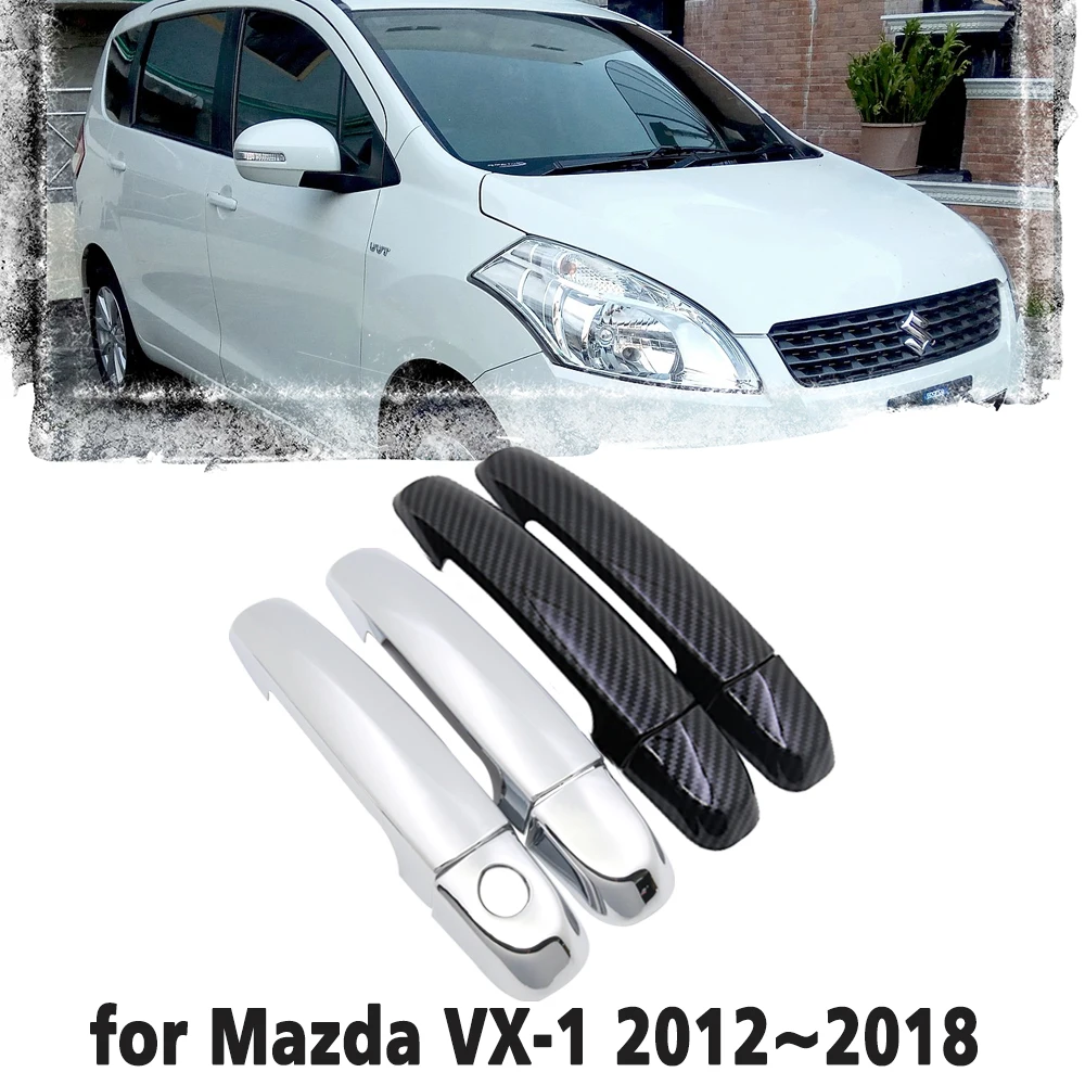 

Black Carbon Fiber handle Or Chrome Side Door Cover Trim Set for Suzuki Ertiga Mazda VX-1 2012~2018 Car Accessories 2013 2014