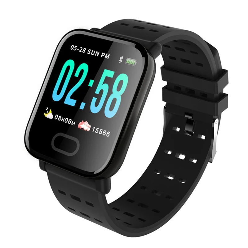 SUN KSS901 умный браслет с монитором сердечного ритма ЭКГ кровяное давление IP68 фитнес-трекер dt58 A6 Wrisatband Смарт-часы - Цвет: A6-BLACK