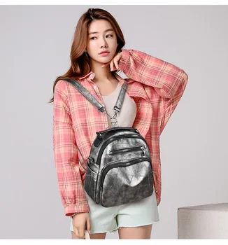 

2020 new shoulder bag large capacity travel bag fashion casual solid color travel backpack double zipper anti-theft backpack