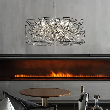 

Italian Nordic Postmodern hanging lamp 110v-220v Gold / Rose Gold Novelty Art Minimalist Living Room Dining Bar LED Chandelier