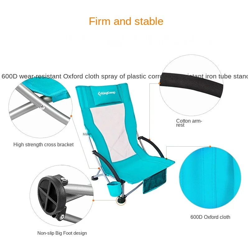High Quality Outdoor Chair Folding Chair Fishing Chair Portable Camping Chair Ergonomics High Back Beach Chair Breathable