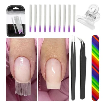 

Polish Quick Building Manicure Extension Gel Kit Nail Art Varnish Fiberglass Salon Shaping Clip DIY Tool Professional Finger