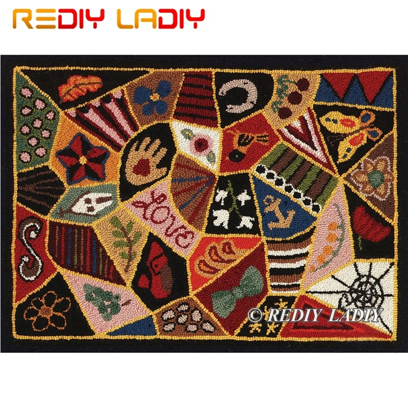 #^Special Price Latch Hook Kit Make Your Own Rug Geometric Pattern Tapestry Crochet Cushion Mat DIY Carpet Rug Pre-Printed Canvas Hobby & Crafts #^Special Price Latch Hook Kit Make Your Own Rug Geometric Pattern Tapestry Crochet Cushion Mat DIY Carpet Rug Pre-Printed Canvas Hobby & Crafts