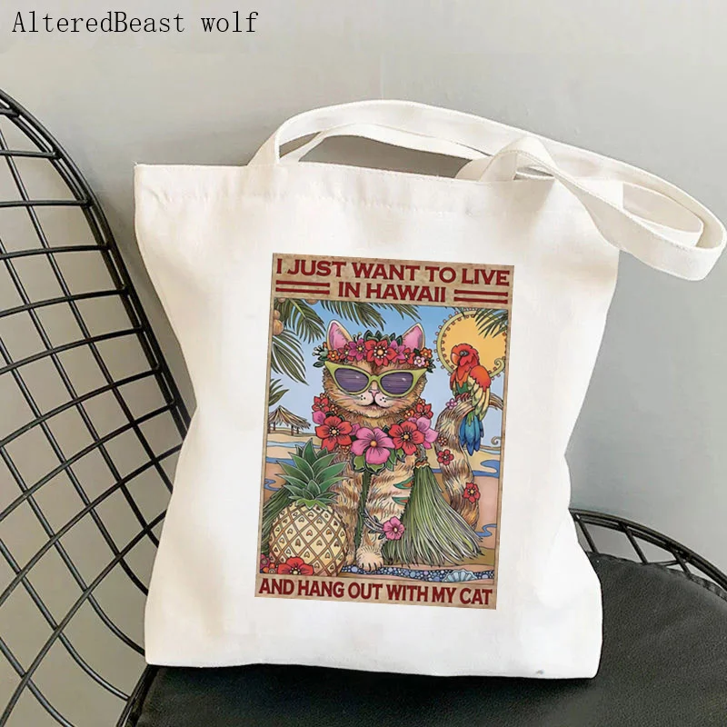 Women Shopper bag Cat Newspaper Toilet Printed Bag Harajuku Shopping Canvas Shopper Bag girl handbag Tote Shoulder Lady Bag
