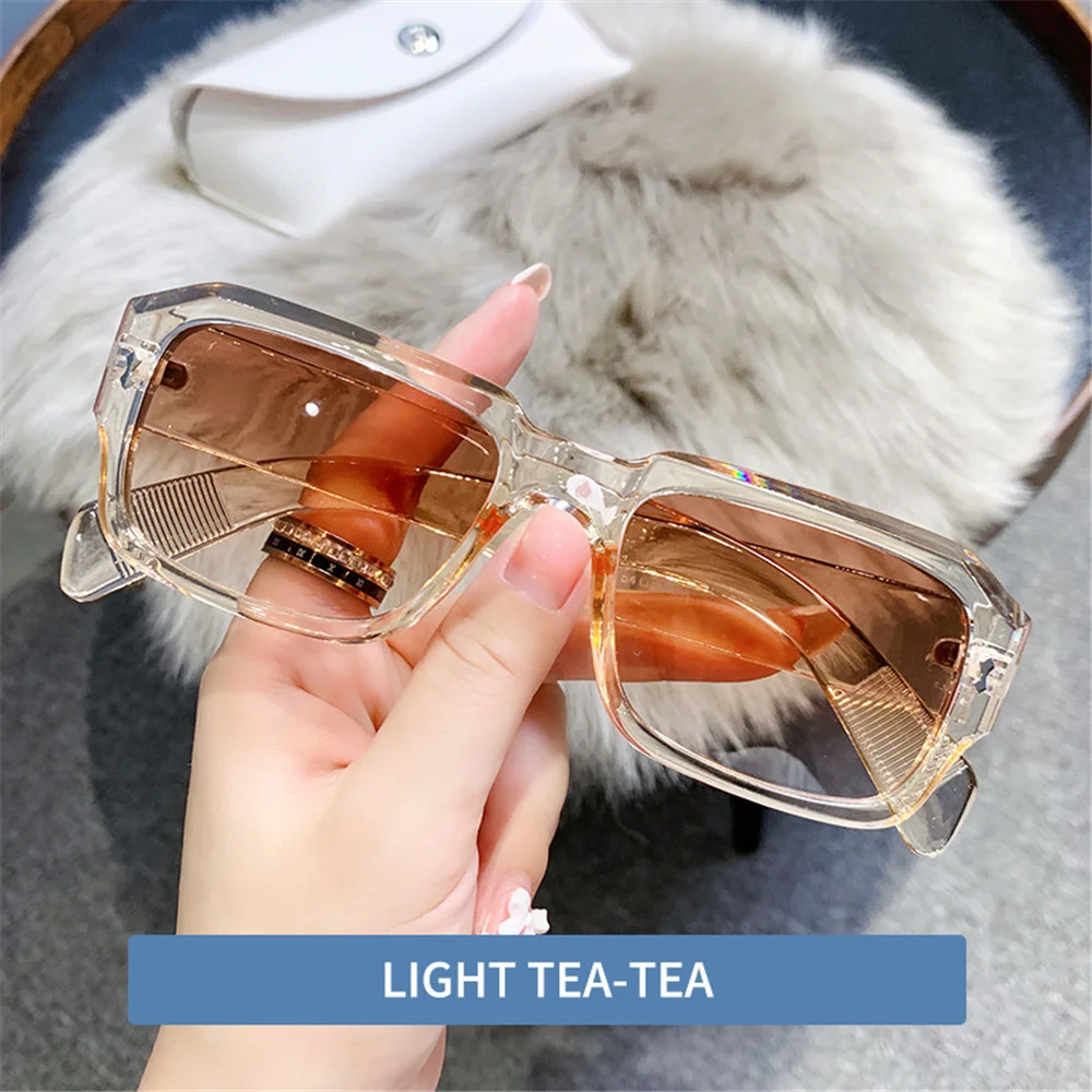 Fashion Leopard Women Sunglasses Personalized Jelly Eyeglasses Trendy Square Eyewear Female Oculos De Sol Feminino Glasses 2021 guess sunglasses Sunglasses