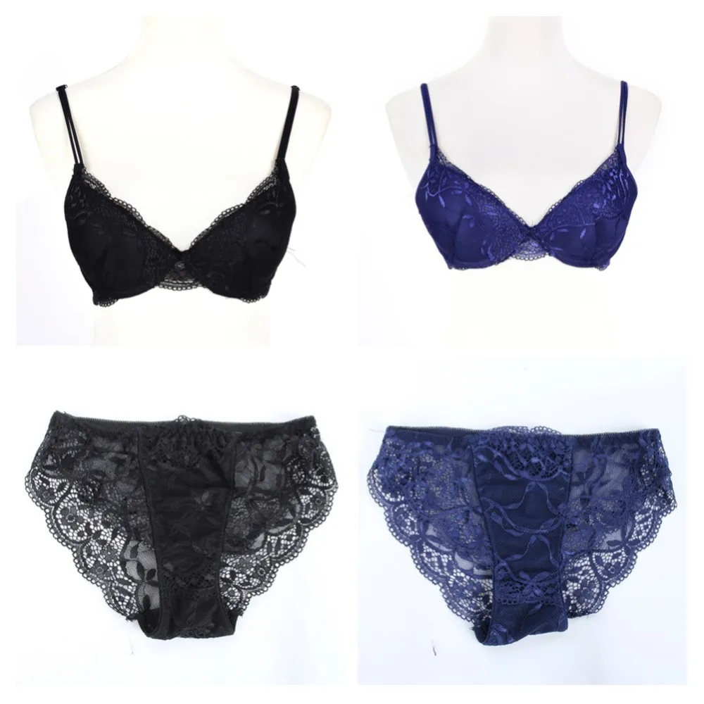 bra and panty Sexy Elegant Bra and Panty Women Set Candy Colors Lady Bra Underwear Satin Lace Embroidery Bras Panties Sets B Cup sexy bra panty set