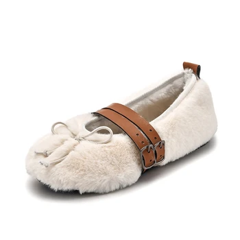 

New Warm Soft Shoes Warm Princess Girls Plush Autumn And Winter Cotton Fur Lining Fashion