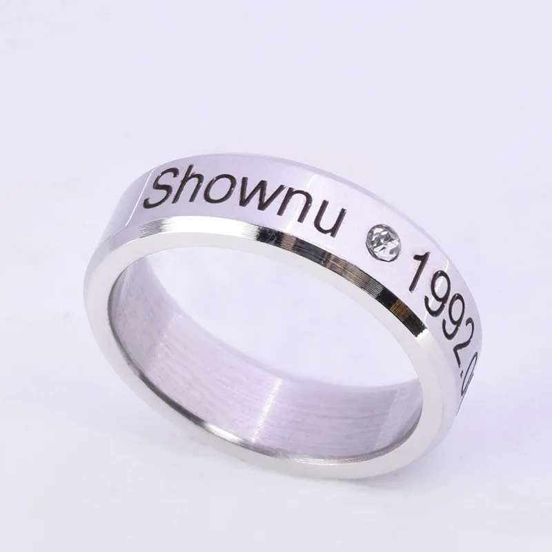 Kpop MONSTA X Name Ring K-Pop Hyung Won Joo Heon Minhyuk Shownu Won Ho Yoo Kihyun I.M Fashion Accessories Rings Fans Collection image 6