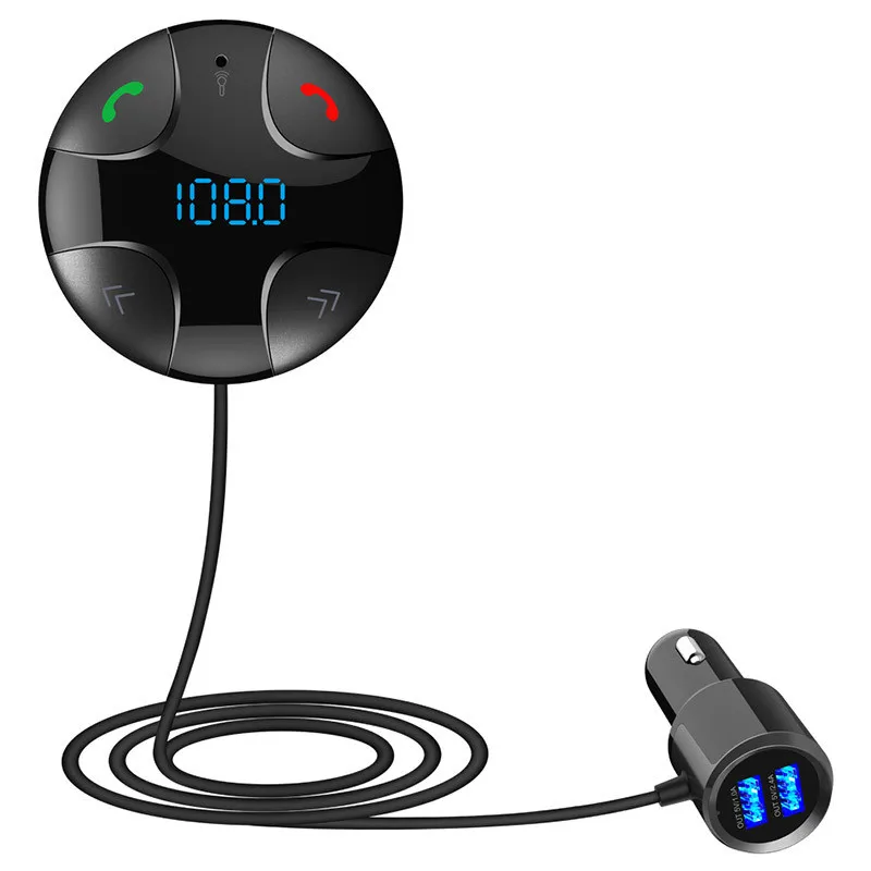 USB быстрое автомобильное зарядное устройство Bluetooth приемник Магнитный fm-передатчик модулятор Автомобильный AUX беспроводной радио адаптер MP3 плеер и микрофон - Тип штекера: Black