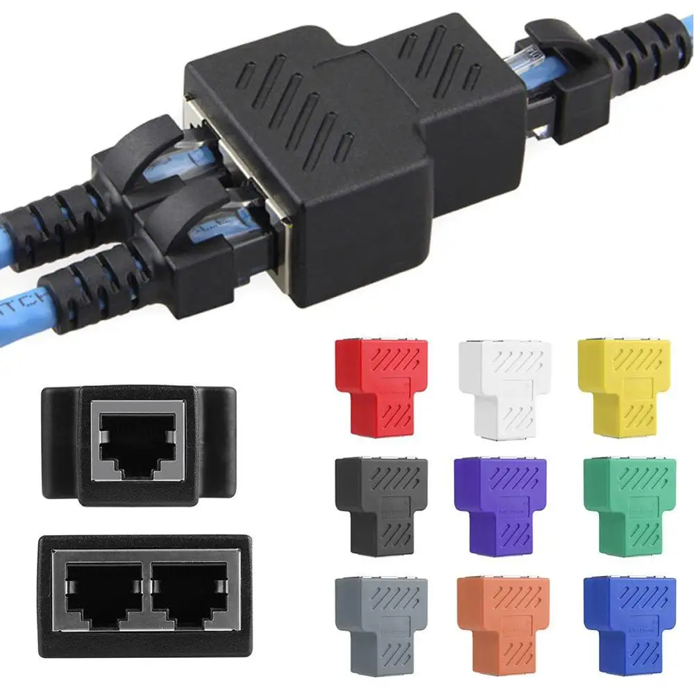 

Cable Adapter Connector LAN Ethernet 1 To 2 Ways Extender Plug RJ45 Splitter