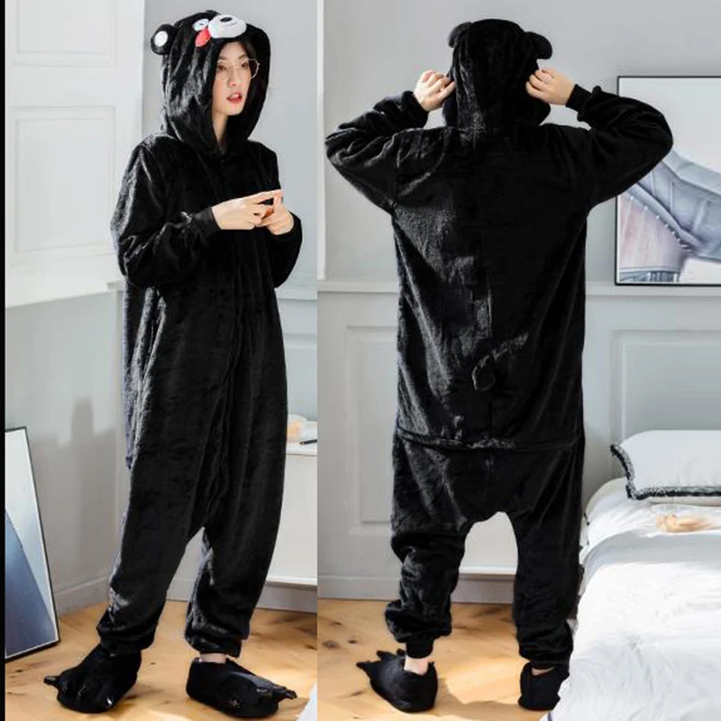 Пижама кигуруми с единорогом для взрослых, Ститч, медведь, животное, Onesie, зимняя одежда для сна для мужчин и женщин, парная фланелевая одежда для сна, домашняя одежда