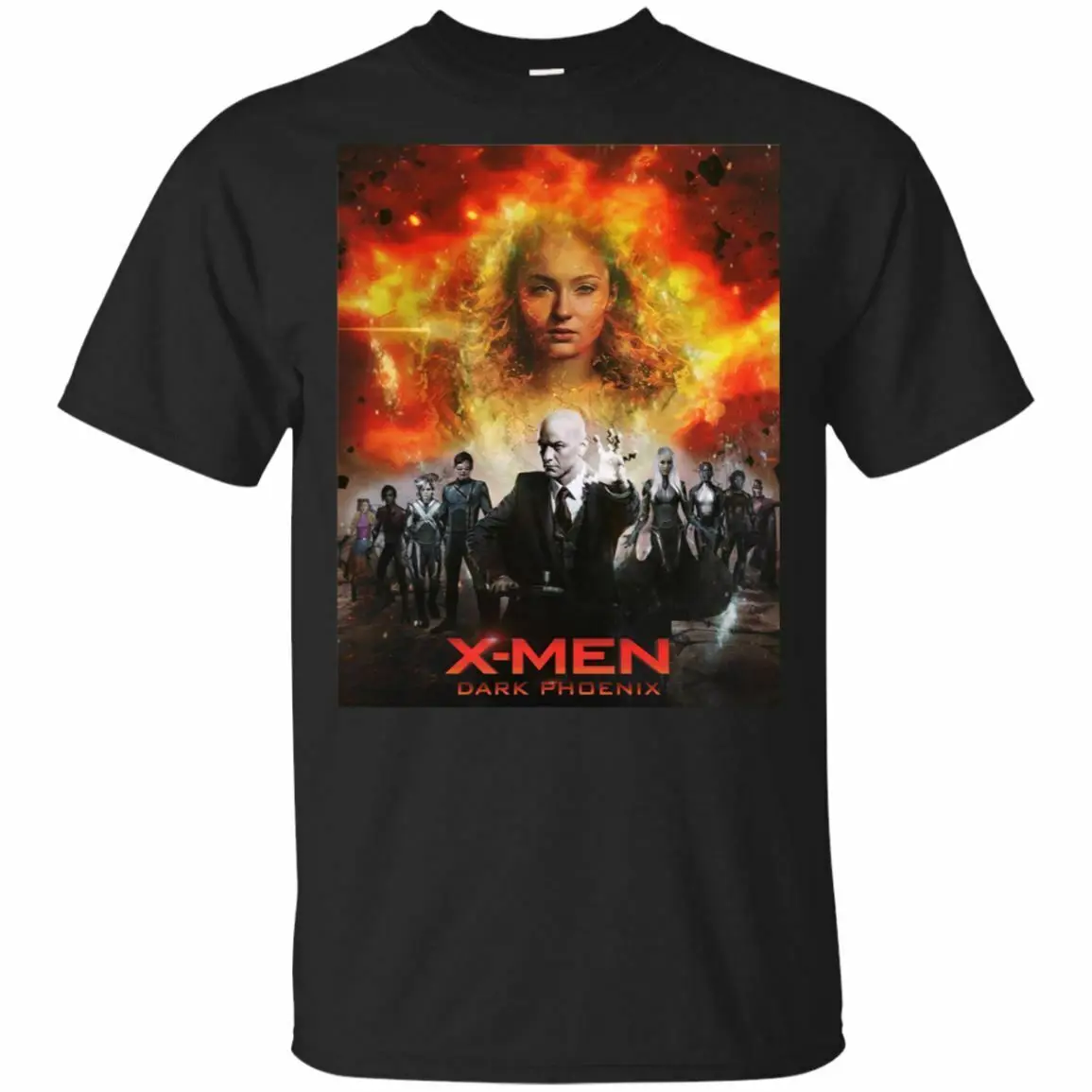 Мужская джинсовая Футболка X-men серая темно-синяя футболка с изображением Феникса