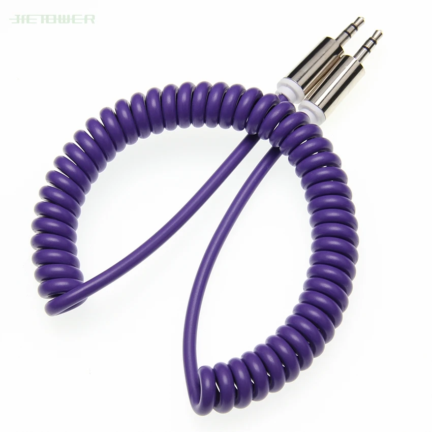 3 5 Jack AUX Audio Cable 3 5MM Male to Male Cable For Phone Car Speaker MP4 Headphone 3 5MM Jack to Jack Spring Cables 100pcs 