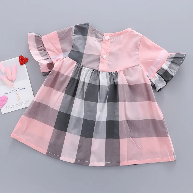 HKXN/Детские хлопковые платья для маленьких девочек хлопковые платья в клетку платье принцессы, одежда для девочек, костюм для детей от 1 до 4 лет