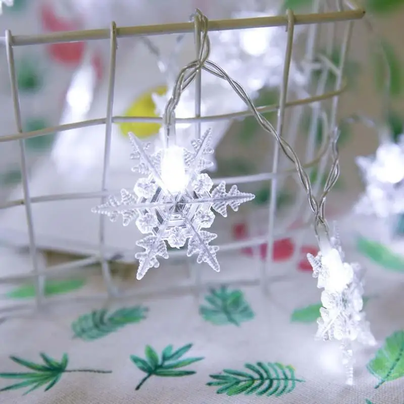Snowflakes 20 LED Light String Battery Energy Saving Environmental Protection for Xmas Birthday Valentine Wedding Decor