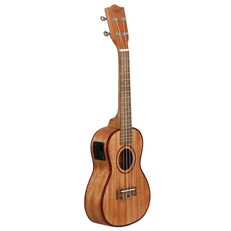 

Irin 24 inch Ukulele Ukelele Uke Kit Sapele Wood with Lcd Eq Including Carrying Bag Capo Strings Strap Finger Maraca Cleaning Cl