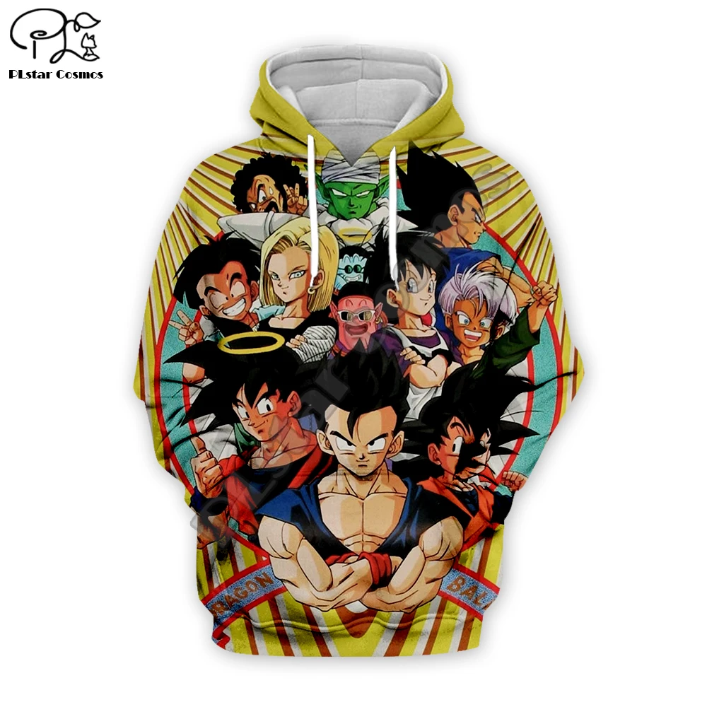 

Men women Harajuku Dragon ball Z Hoodies 3D Full print cartoon autumn Sweatshirt anime unisex zipper jacket pullover tshirt