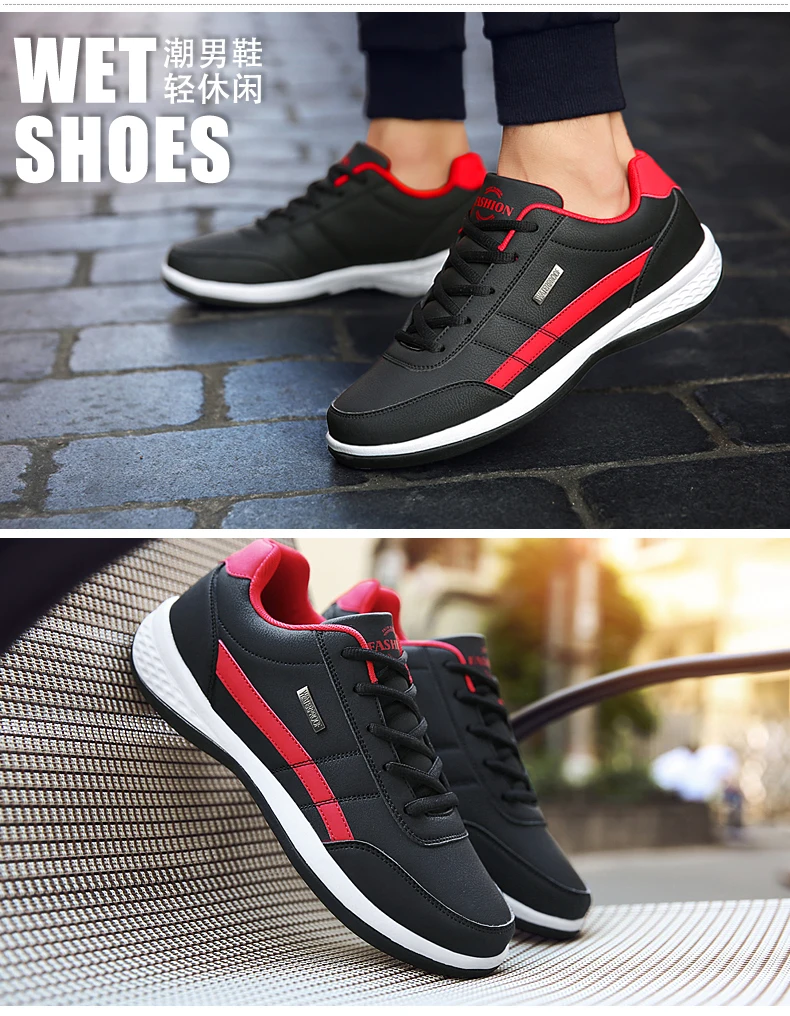 Leather Men Shoes Sneakers Trend Casual Shoes Italian Breathable Leisure Male Sneakers Non-slip Footwear Men Vulcanized Shoes