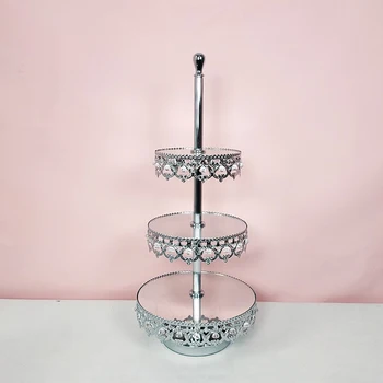 

1pcs New style silver crystal cake stand 2 tiers&3 tiers cupcake tray