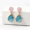 Fashion Druzy Pink Resin Earrings Water Drop Earrings For Women Jewelry Pendientes Mujer Gifts For Women Accessories ► Photo 1/6