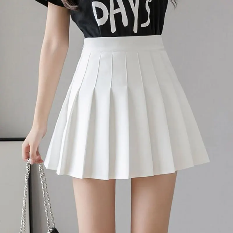 

Spring Korean Skirt Women High Waist Sexy Mini Skirt School Short Pleated Kawaii Japanese A Line Skirt Female Shorts XXXL