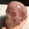 Natural Rose Quartz Crystal Hand Carved Skull Carving Reiki Healing Skulls For Decorate 1