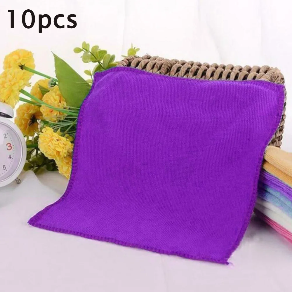 Smooth and strong 10x Car Washing Towel Clean Wash Cloth Absorbent Microfiber Home Kitchen 25x25cm
