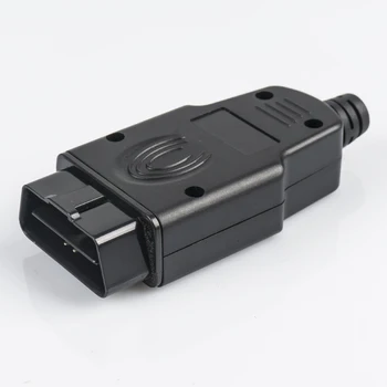 

Black OBD2 Connector J1962m Plug with Enclosure and Cable Relief 16pin Male Connector
