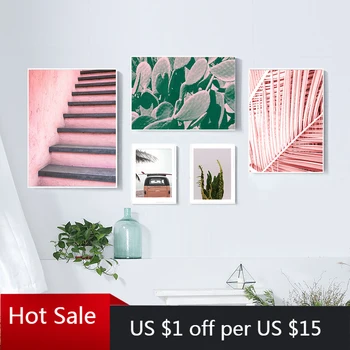 Online Salon Dekoration Rosa Palm Kaktus Drucke Leinwand Malerei Wand Kunst Decor Bilder Für Poster Ästhetischen Room Decor
